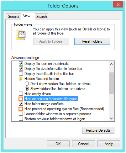 exe file extension windows 10