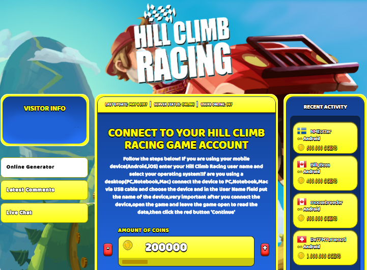 hill climb racing unlimited coins